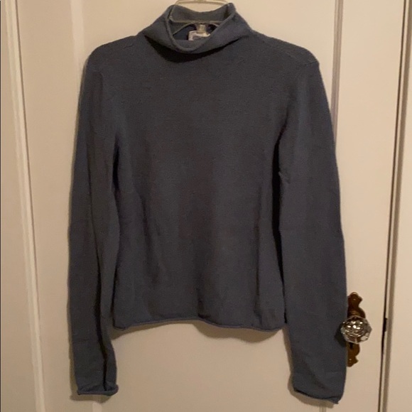 Aritzia Sweaters - Blue Aritzia “Wilfred” Mock Neck Sweater Size L